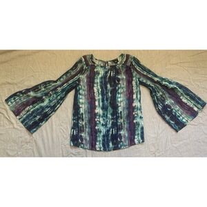 Vintage Mossimo Tie-Dye Shirt Women's Size XS Long Sleeve Retro Bell Sleeves